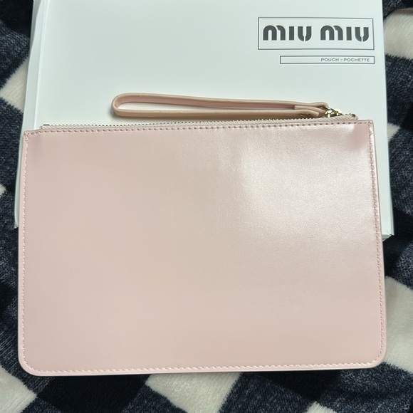 Miu Miu Pink Clutch with Multicolor Logo